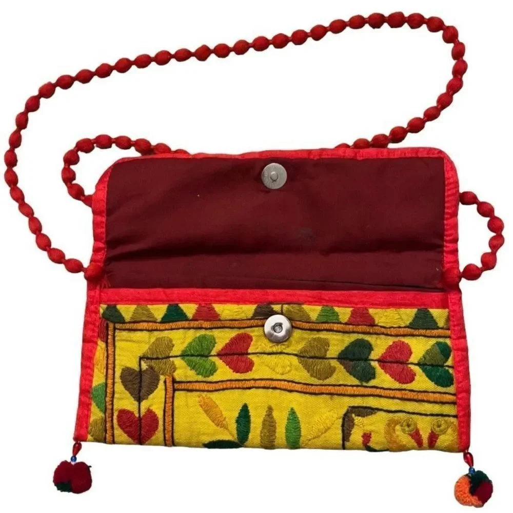 Embroidered Indian Crossbody Sling Purse